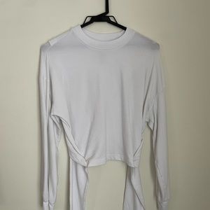 White Athleta XXS sweater with tie back